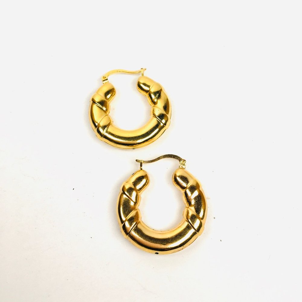 Hoop Gold Plated Earrings Dimensional